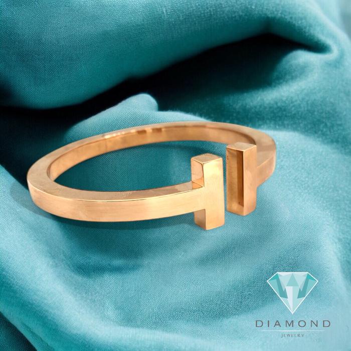 Double T Bangle 18K-Diamond Jewelry