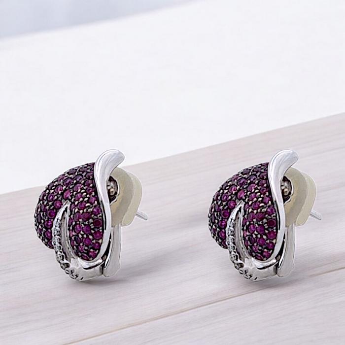 Ruby Diamond Earring 18K / Diamond Jewelry