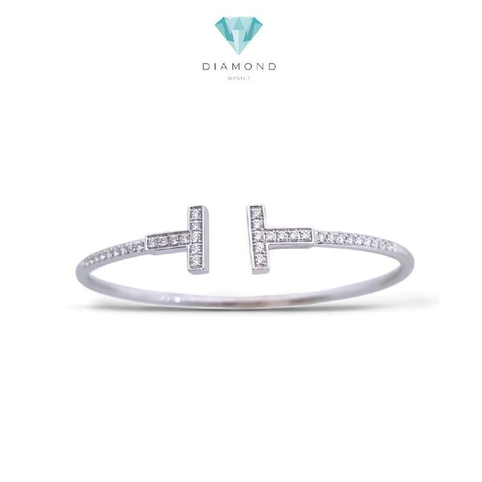 Double T Bangle Diamond 18K / Gelang Double T Berlian 18K / Diamond Jewelry / 176GBD138000AB