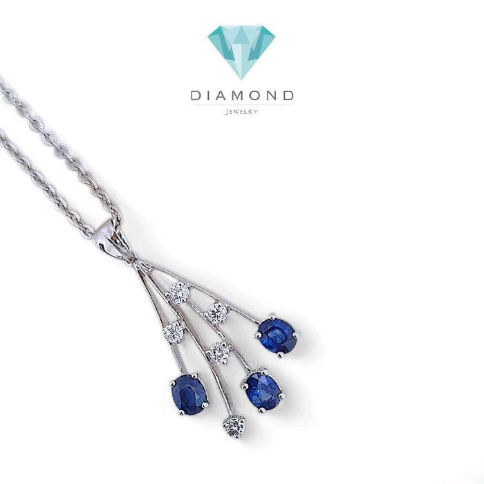 Liontin Blue Sapphire Diamond 18K / Diamond Jewelry 45LBNKH6897WPLS-HT