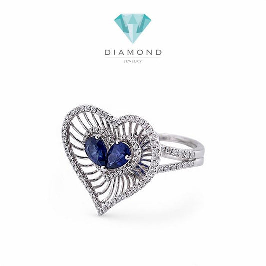 Love Sapphire Diamond Ring 18K / Diamond Jewelry