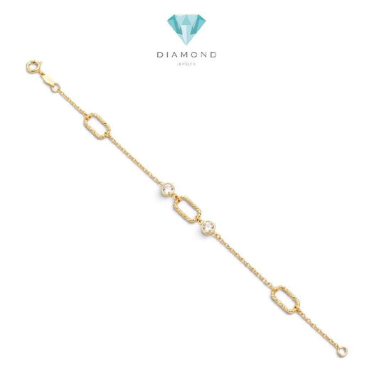 Gold Paperclip Bracelet 16K / Gelang Emas Paperclip 16K / Diamond Jewelry / 492GMS156LS