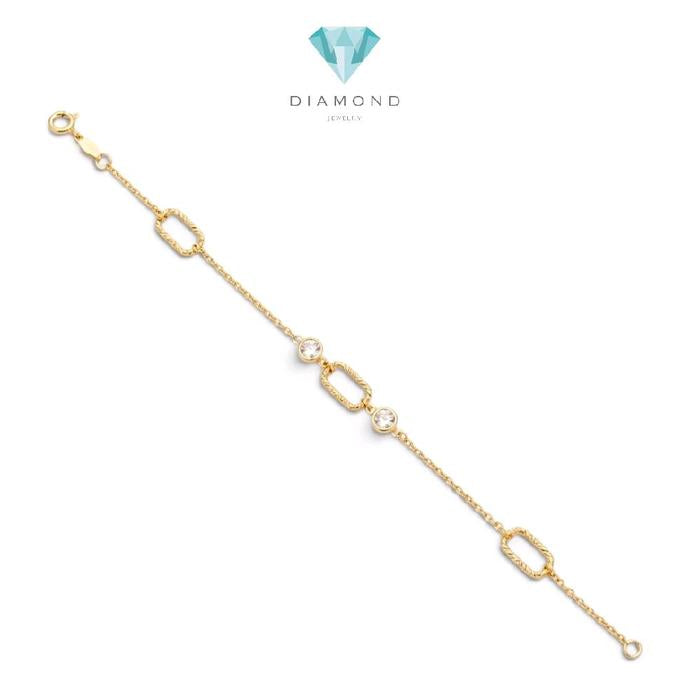 Gold Paperclip Bracelet 16K / Gelang Emas Paperclip 16K / Diamond Jewelry / 492GMS156LS