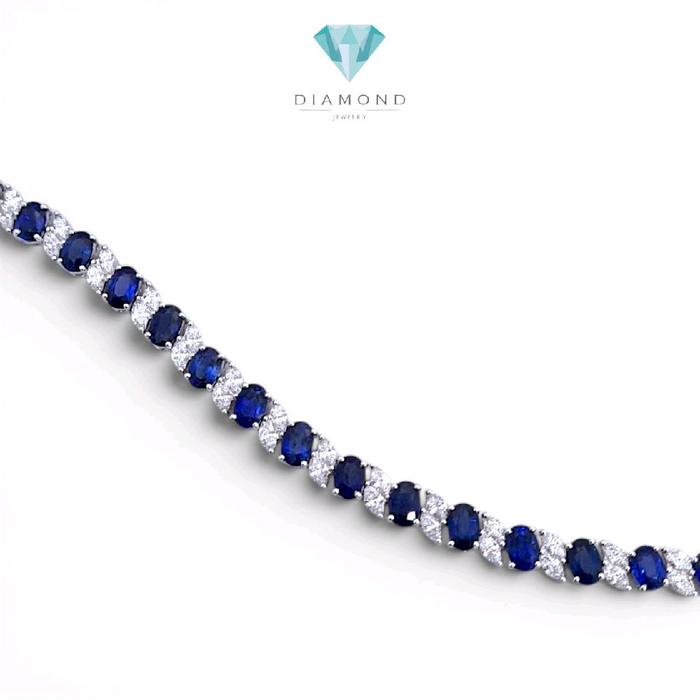 Blue Sapphire Diamond Bracelet 18K / Gelang Berlian Blue Sapphire 18K / Diamond Jewelry / 8GB11500PGK