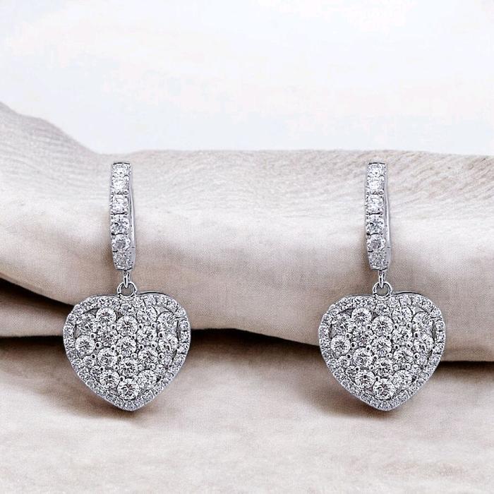 Heart Diamond Earring 18K / Diamond Jewelry