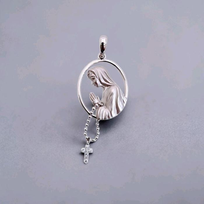 Virgin Mary diamond pendant 18K / Liontin Berlian Bunda Maria 18K / Diamond Jewelry / 5LB37500AB