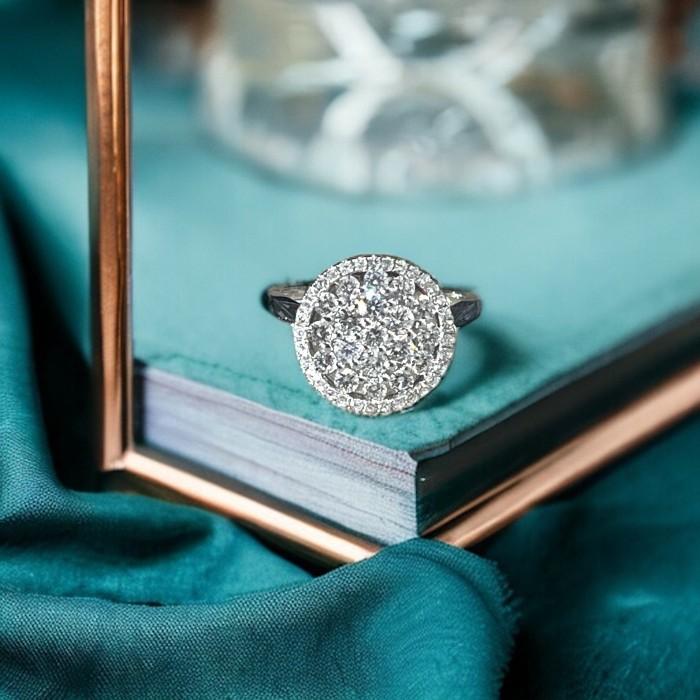 Diamond Ring Round large sole round 18k- Diamond Jewelry