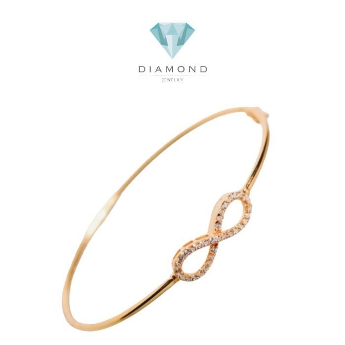 Infinity simple gold bangle 17k 750-Diamond Jewelry