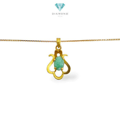 Jade Gold Pendants 23K / Liontin emas giok 23K / Diamond Jewelry / 188LMSSWP3