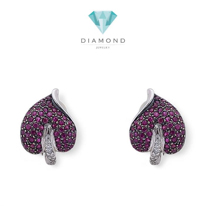 Ruby Diamond Earring 18K / Diamond Jewelry