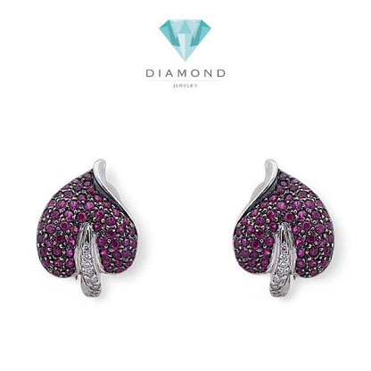 Ruby Diamond Earring 18K / Diamond Jewelry