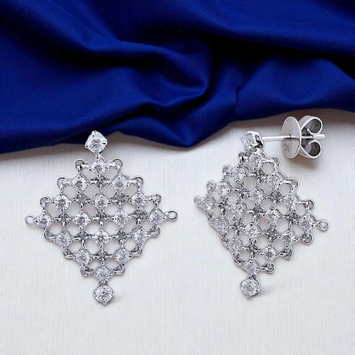 Mesh Diamond Earring 18K / Diamond Jewelry 17ABGT30690WP-HT