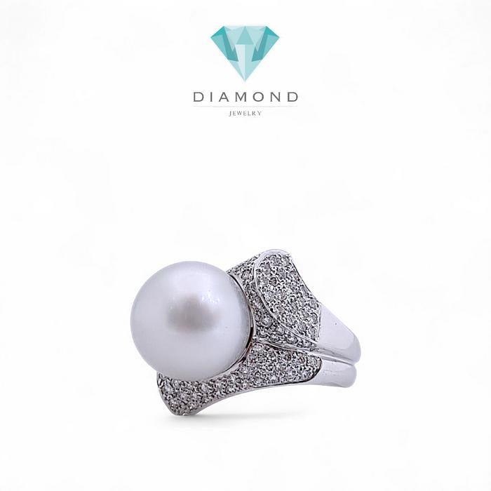 Pearl Diamond Ring 18K / Diamond Jewelry