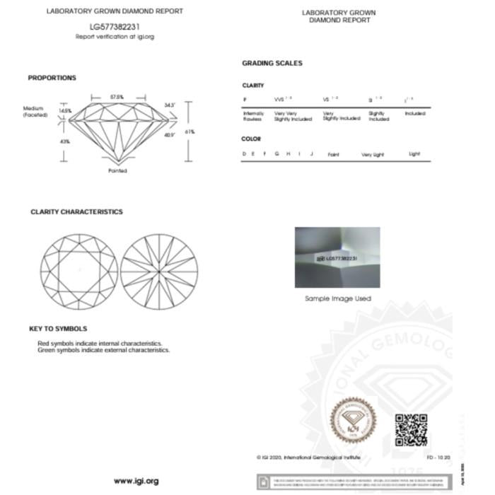 Solitaire Lab Grown Diamond Illusion Setting 18k - Elsy Diamond Jewelry - 231CBL2000LS HT