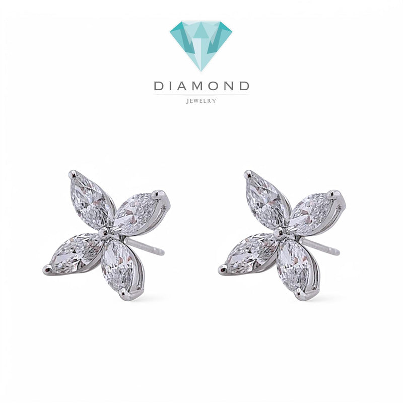 Clover Diamond Earring Lab Grown 18K / Elsy Diamond Jewelry/LGD2185-3LBL1500PF HT