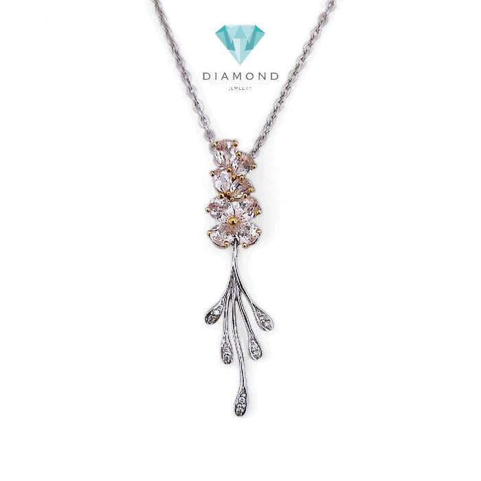 Liontin Flower Margonite Diamond 18K / Diamond Jewelry 11LBGT267WP-HT
