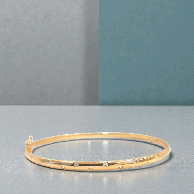 Gold Zircon Bangle 16K / Gelang Emas Batu Sirkon 16K / Diamond Jewelry / 465GMS422LS