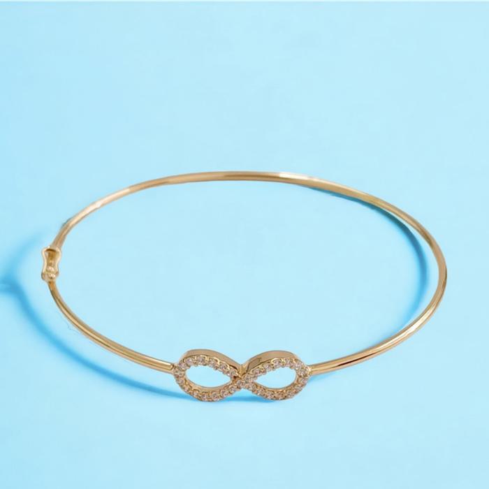 Infinity simple gold bangle 17k 750-Diamond Jewelry