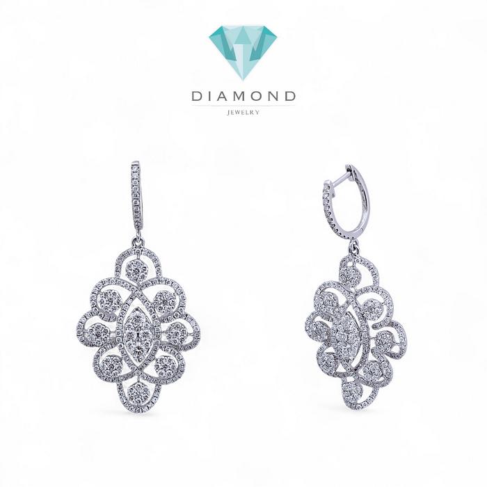 Flower Diamond Earring 18K / Diamond Jewelry