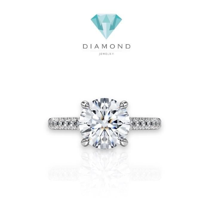 Solitaire lab ground diamond ring 18k-Elsy Jewelry
