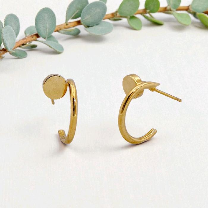 Nail Small Earring 18K / Anting Paku Kecil 18K / Diamond Jewelry 96ABD48500AB-96ABD48500AB-HT