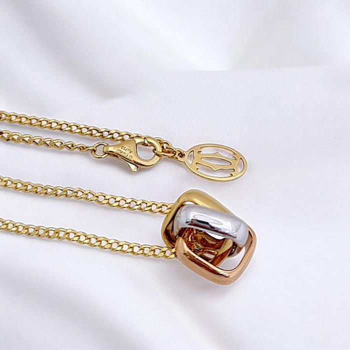 Trinity Cushion Shaped Necklace 18K / Diamond Jewelry-389KBD825RY-HT