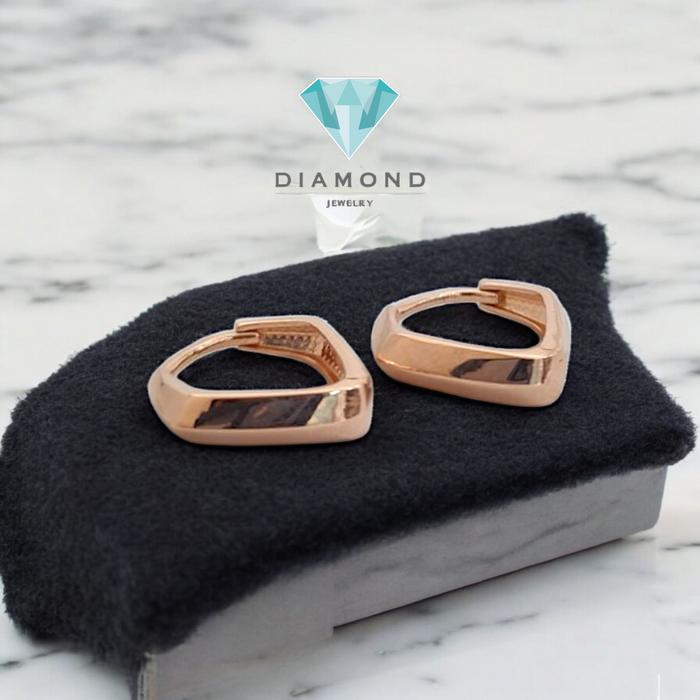 Anting Mas hoop segi Small Rose Gold 750K-Diamond Jewelry