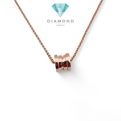 Pendant round bzero small gold necklace simple 18k -Diamond Jewelry bv