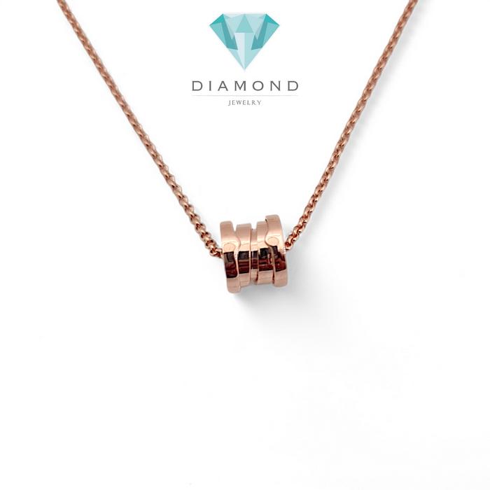 Pendant round bzero small gold necklace simple 18k -Diamond Jewelry bv