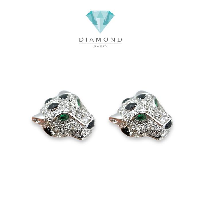Panthere Full Diamond Earrings / Diamond Jewelry-360ABD16000RY-HT