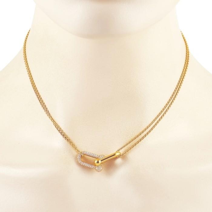 Chain Necklace 1 Hardware Chain Medium 18K Yellow Gold Diamond Jewelry-2KBD16LSNEW-HT