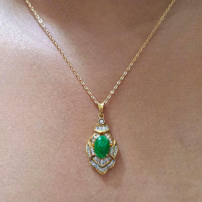 Liontin Giok Diamond 18K / Diamond Jewelry 27BLKV1030WP