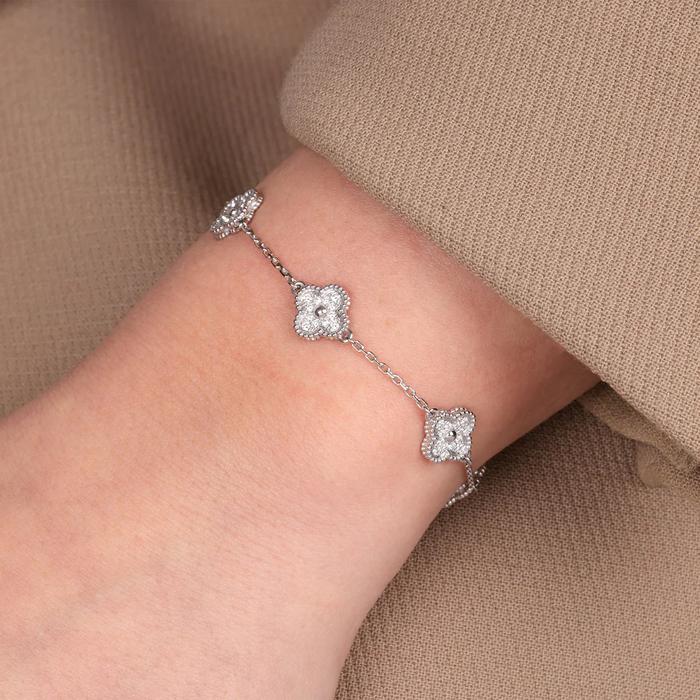 Sweet alhambra diamond 6 clover vc bracelet 18k-Diamond Jewelry