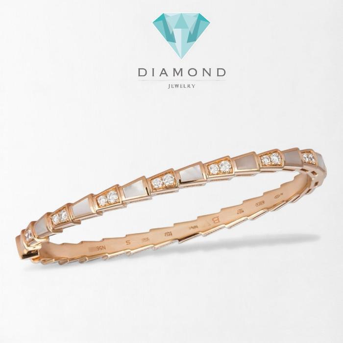 Ulo sisik mop bracelet diamond bangle/ gelang emas sisik mutiara berlian emas 18k- Diamons Jewelry
