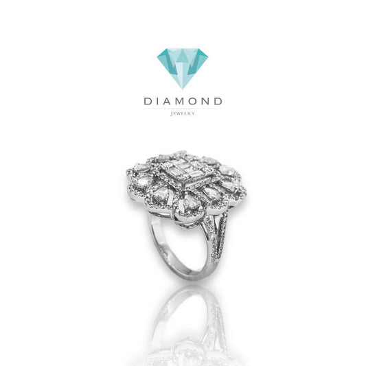 Cincin berlian bunga baguette rose bunga /diamond ring flower baguette 18k-- Diamond Jewelry