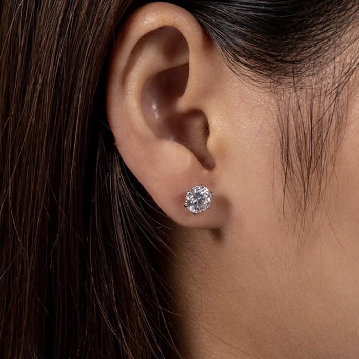 Solitaire 1CT Diamond Earring 18K LABGROWN IGI-Elsy Jewelry-1ALGLS-800ls