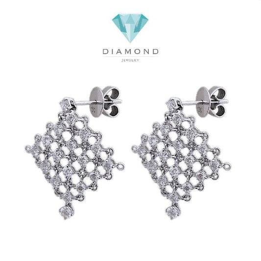 Mesh Diamond Earring 18K / Diamond Jewelry 17ABGT30690WP-HT