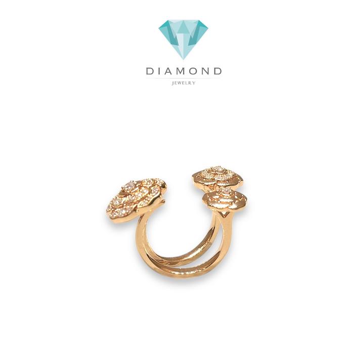 Camelia diamond flowerRing chn 18k / Diamond Jewelry/ Cincin Emas Perhiasan Berlian