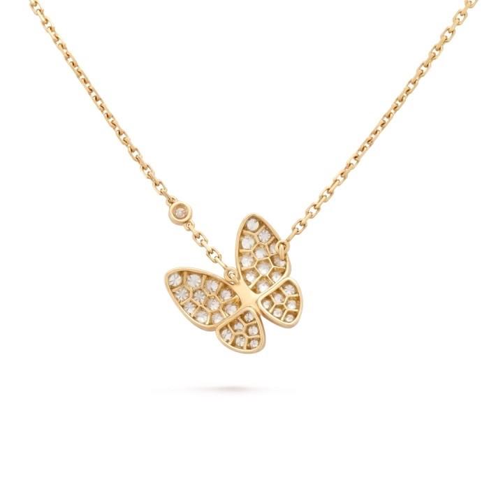 Butterfly diamond necklace 18k gold  -Diamond Jewelry