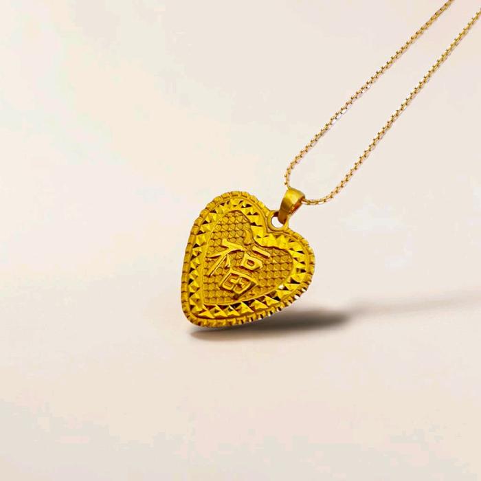 Yellow Gold Heart Pendants 23K / Liontin Emas Hati 23K / Diamond Jewelry / 179LMSWP2