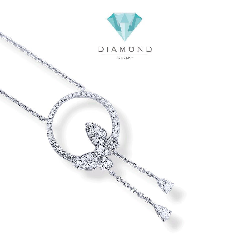 Butterfly Diamond Necklace 18K / Kalung Kupu-kupu Berlian 18K / Diamond Jewelry - 146KBD115000AB