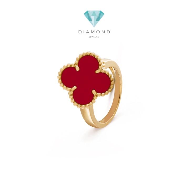 Carnelian Gold VCA vintage clover 18K Diamond Jewelry-HT