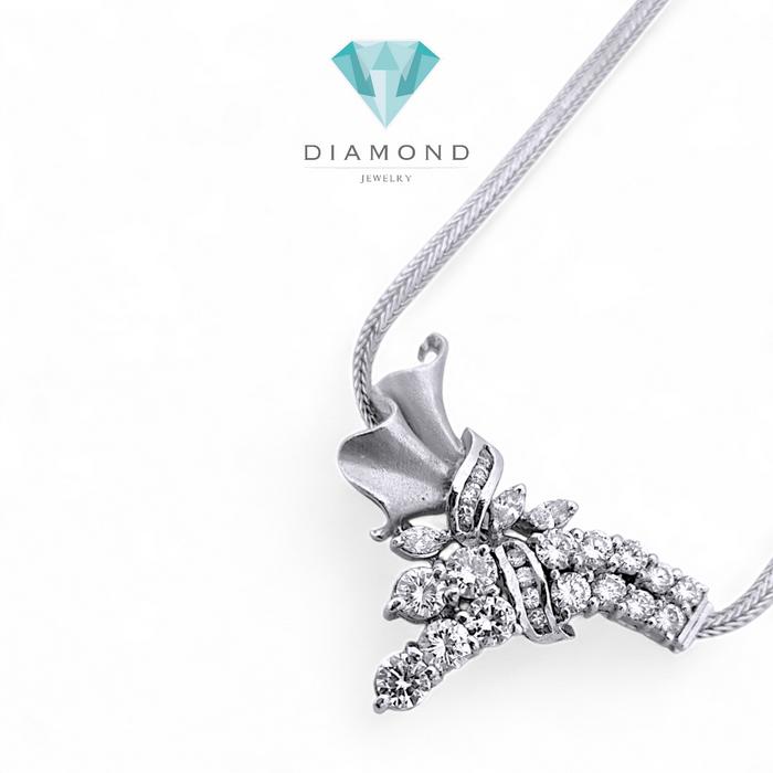 Flower Diamond Necklace 18K / Diamond Jewelry