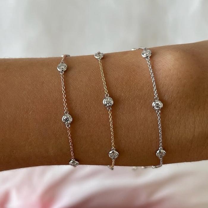Gelang Diamond Solitaire 18k Stacking Medium/small-Diamond Jewelry