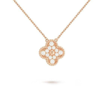 Diamond clover vintage vc necklace 18k Gold-Diamond Jewelry