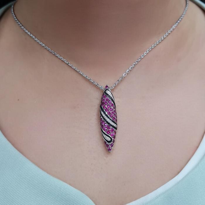 Twis Pink Sapphire Diamond Pendant / Diamond Jewelry