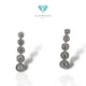 Diamond tennis earring 18k White gold-Diamond Jewelry