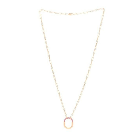 Lock pink sapphire necklace 18k-Diamond Jewelry