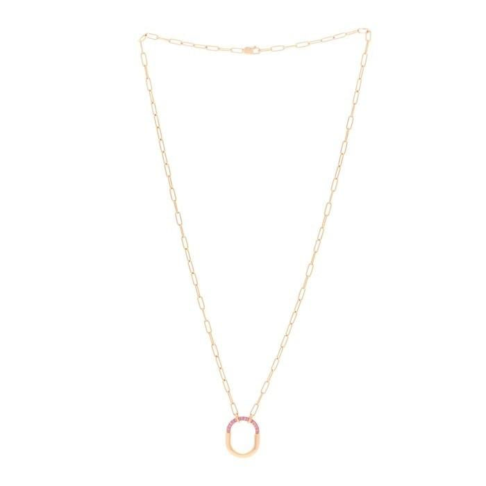 Lock pink sapphire necklace 18k-Diamond Jewelry