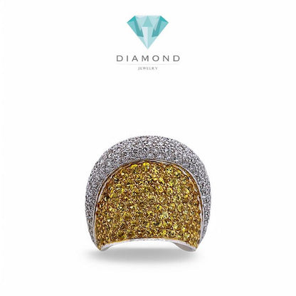 Yellow Diamond Ring 18K / Diamond Jewelry